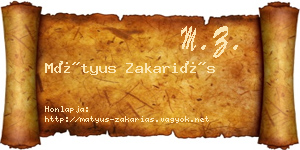 Mátyus Zakariás névjegykártya